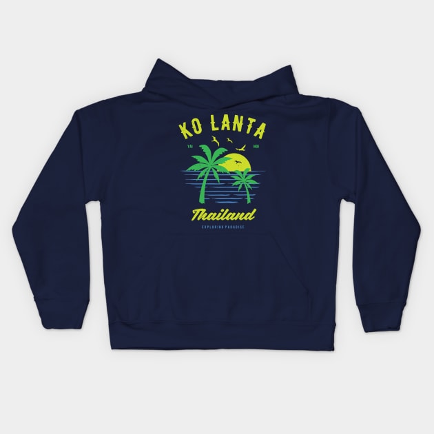 Ko Lanta Thailand Souvenir & Thai Gift Idea Kids Hoodie by shirtonaut